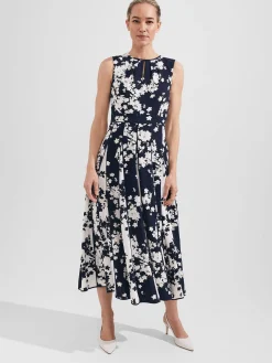 Womem Hobbs Dresses|Angelica Floral Pleated Dress
