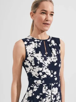 Womem Hobbs Dresses|Angelica Floral Pleated Dress