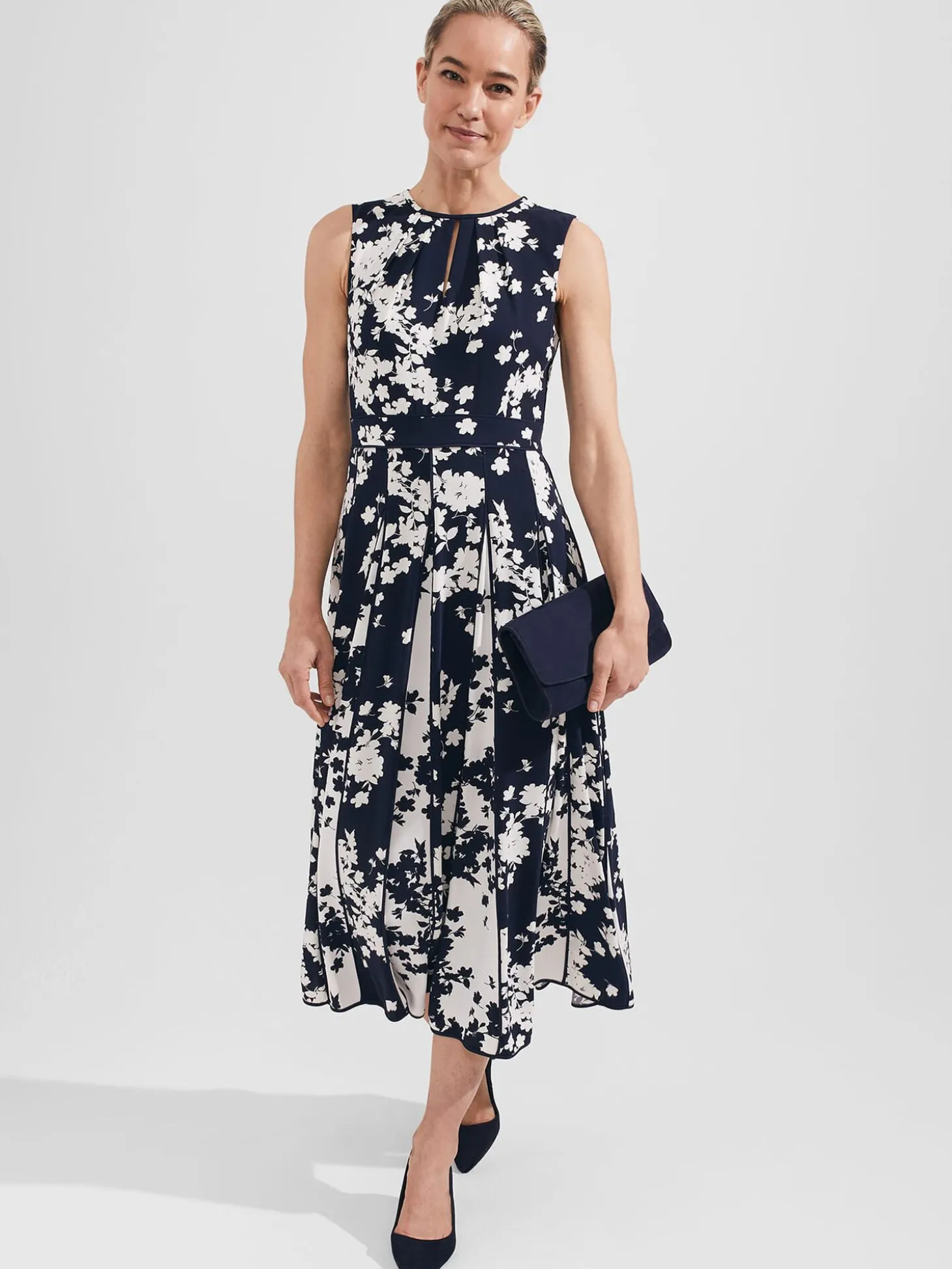 Womem Hobbs Dresses|Angelica Floral Pleated Dress