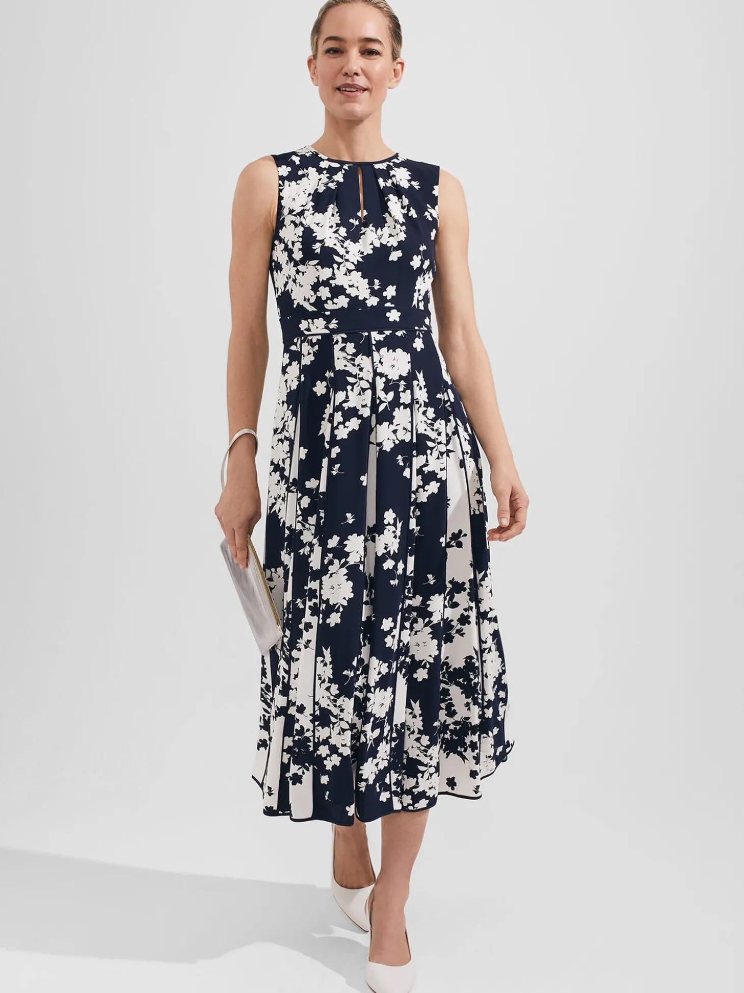 Womem Hobbs Dresses|Angelica Floral Pleated Dress
