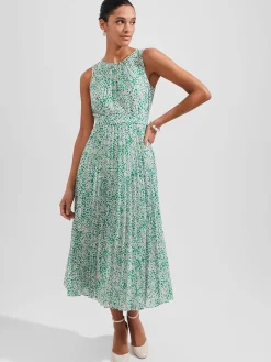 Womem Hobbs Dresses|Blythe Pleated Midi Dress