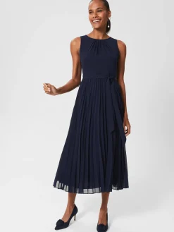 Womem Hobbs Dresses|Blythe Pleated Midi Dress
