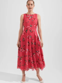 Womem Hobbs Dresses|Carly Floral Midi Dress