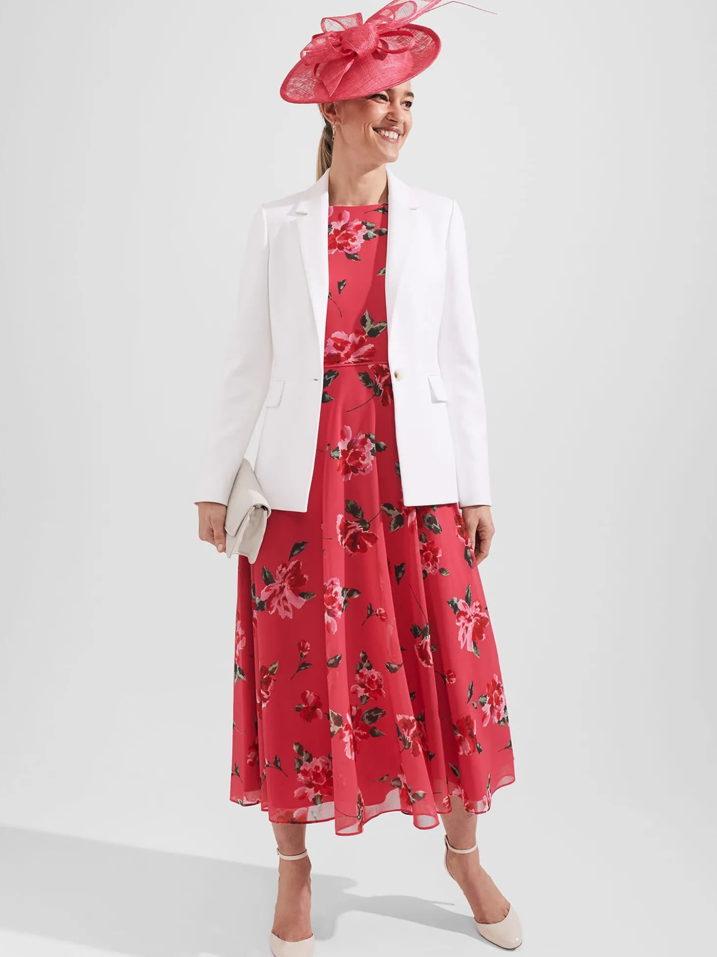 Womem Hobbs Dresses|Carly Floral Midi Dress