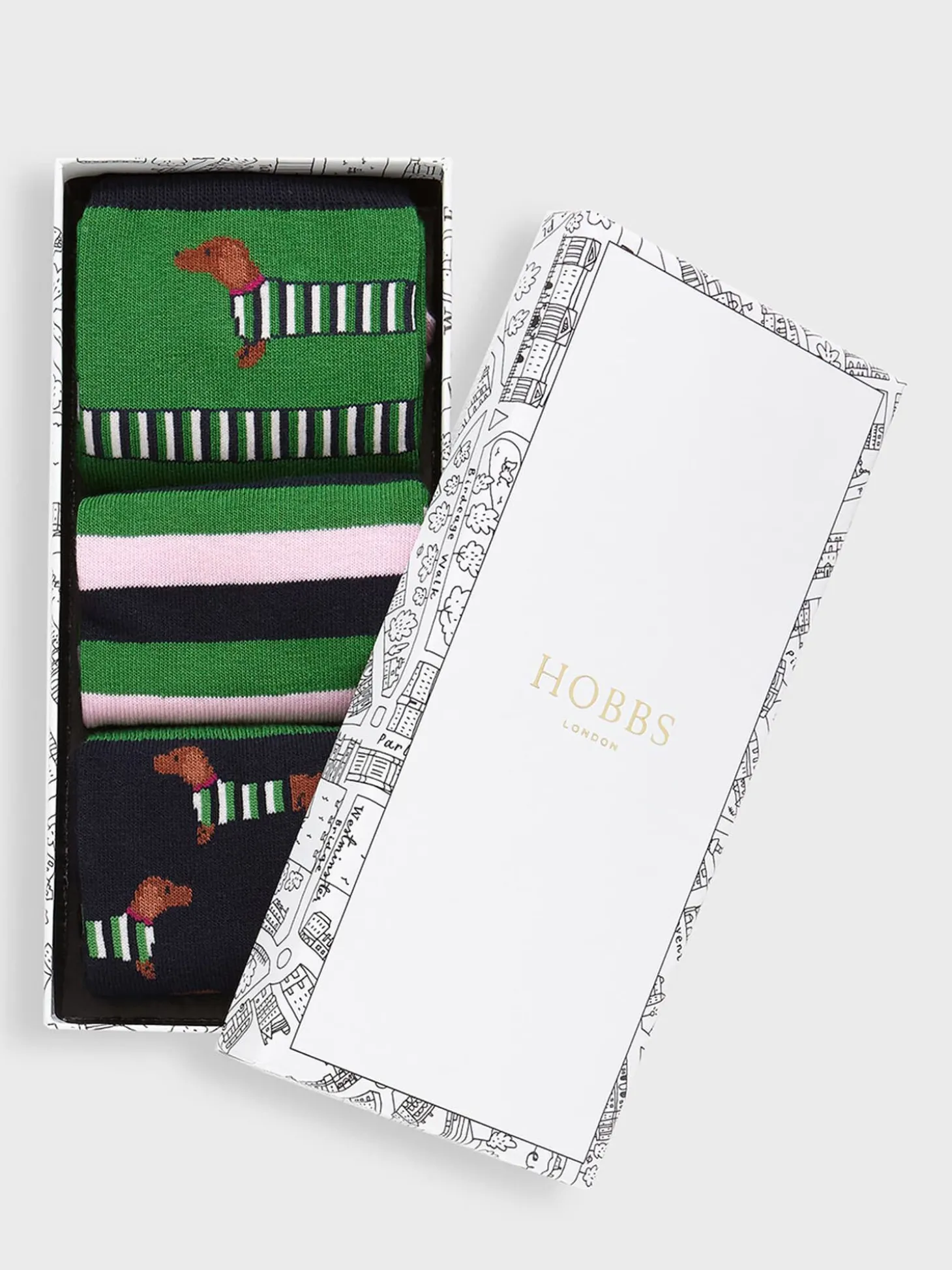 Womem Hobbs Socks & Tights|Wrap Around Dog Set