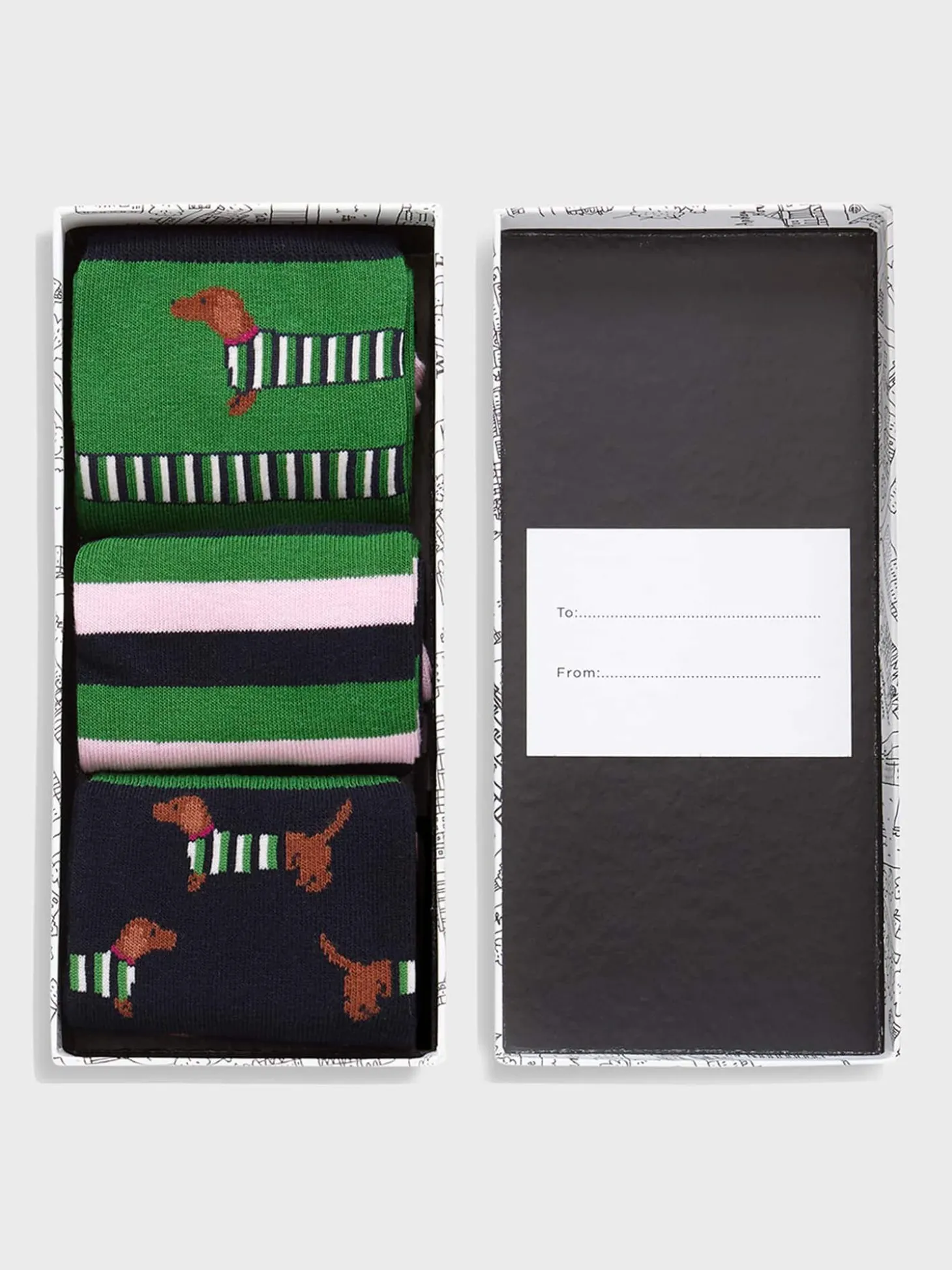 Womem Hobbs Socks & Tights|Wrap Around Dog Set